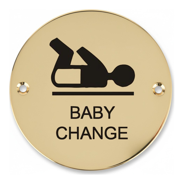 801.60523.311 � 075mm � � Polished Brass � Screen Printed Baby Change Symbol