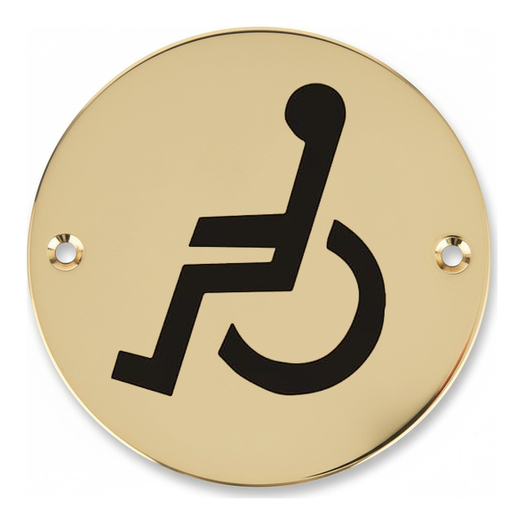 801.60323.311 � 075mm � � Polished Brass � Screen Printed Disabled Symbol