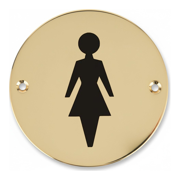 801.60223.311 � 075mm � � Polished Brass � Screen Printed Female Symbol