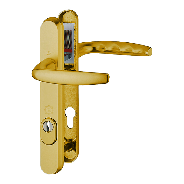 1530-3260-44-GAA  For 44mm Doors  Gold Anodised  Atlanta PAS24 Bolt Below Lever Multi Point Lock Furniture