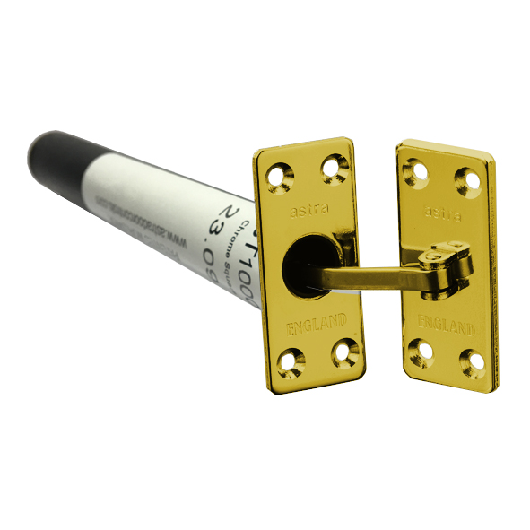 AST1000BFS • Square Plate • Polished Brass • Astra Heavy Concealed Door Closer
