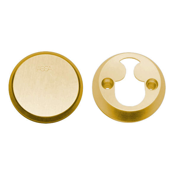 2256-11-PB  11mm  Polished Brass  Assa Internal Escutcheon & External Blind Rose Set