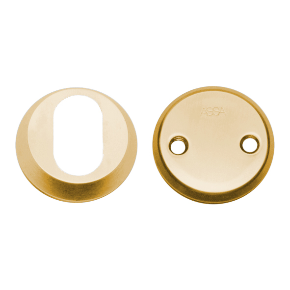 2356-11-PB • 11mm • Polished Brass • Assa External Escutcheon & Internal Blind Rose Set