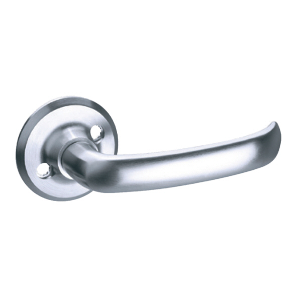 6640-SC  Satin Chrome  Assa Face Fixing Levers On Sprung Roses