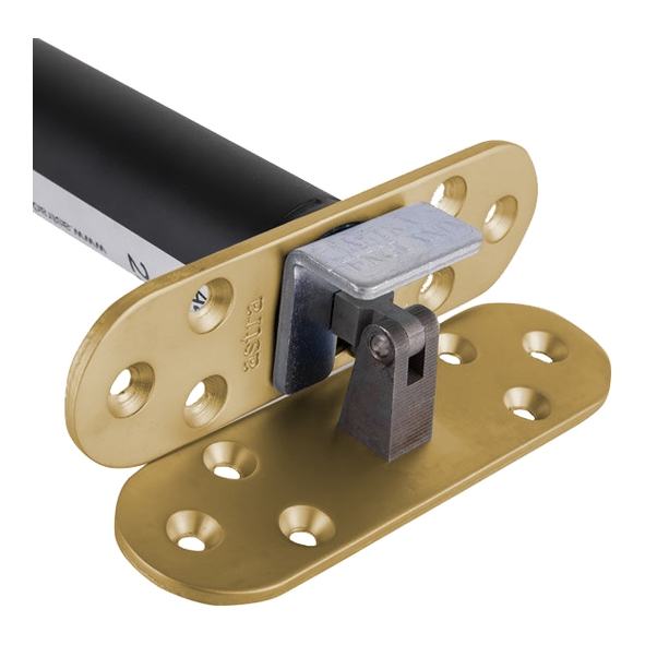 AST3003SBR • Radiused Plate • Satin Brass • Astra Concealed Door Closer