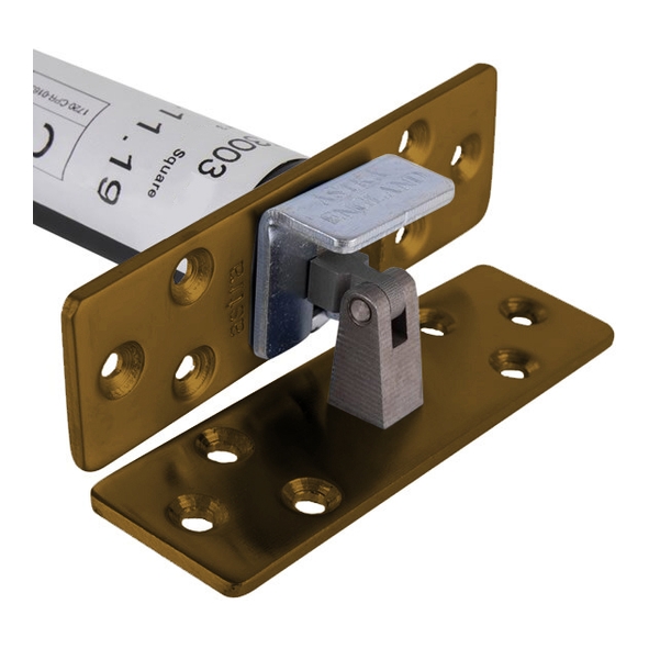 AST3003ABS • Square Plate • Antique Brass • Astra Concealed Door Closer