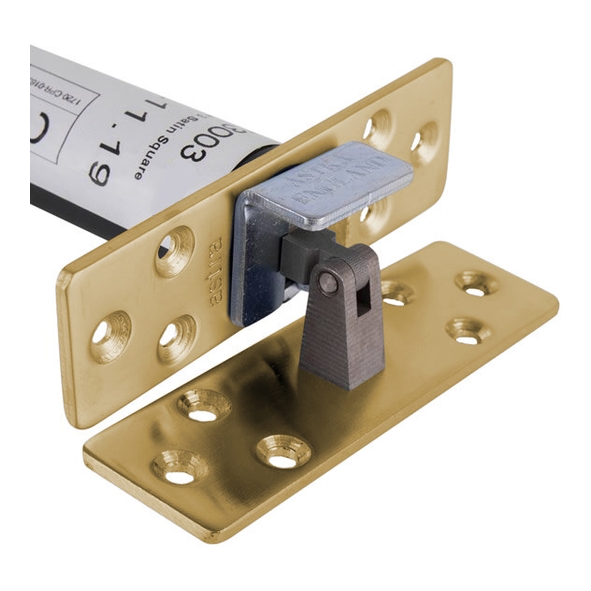 AST3003SBS • Square Plate • Satin Brass • Astra Concealed Door Closer
