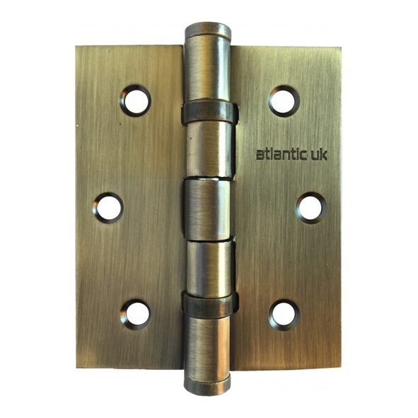 A2HB32525MAB  076 x 065 x 2.5mm  Matt Antique Brass [50kg]  Strong Ball Bearing Square Corner Steel Butt Hinges