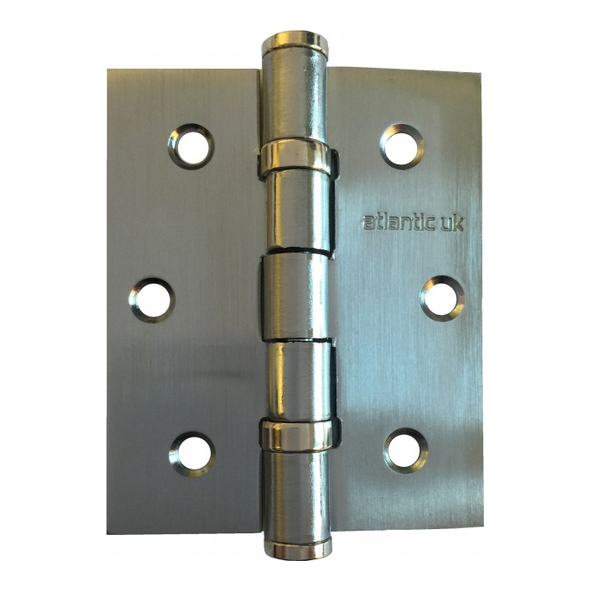 A2HB32525SC • 076 x 065 x 2.5mm • Satin Chrome [50kg] • Strong Ball Bearing Square Corner Steel Butt Hinges