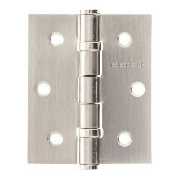 A2HB32525SN • 076 x 065 x 2.5mm • Satin Nickel [50kg] • Strong Ball Bearing Square Corner Steel Butt Hinges