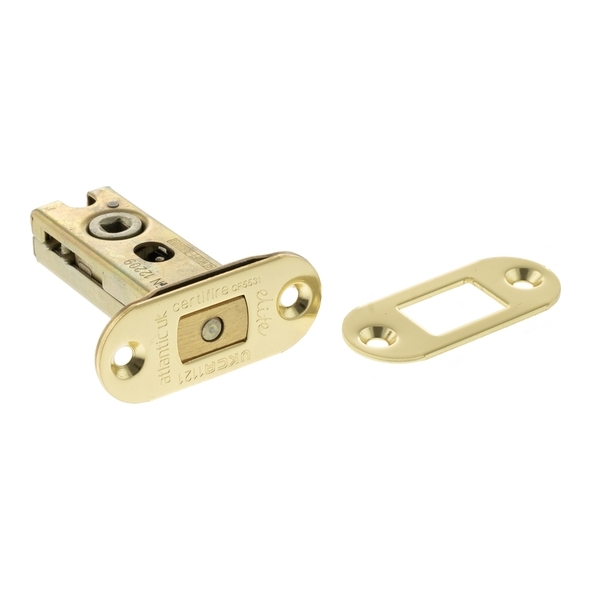 ADBRCE25PB • 064mm [044mm] • Polished Brass Plated • Atlantic Radiused Tubular Fire Rated CE Deadbolt