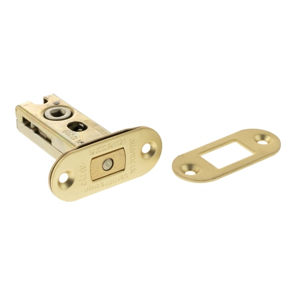 ADBRCE25SB  064mm [044mm]  Satin Brass  Atlantic Radiused Tubular Fire Rated CE Deadbolt