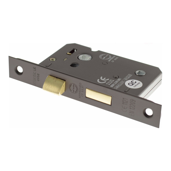 ALKBATH25MBN • 065mm [044mm] • Matt Gun Metal • Atlantic CE Marked Bathroom Lock