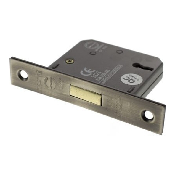 ALKDEAD3LK25AB • 065mm [044mm] • Antique Brass • Atlantic CE Marked 3 Lever Deadlock