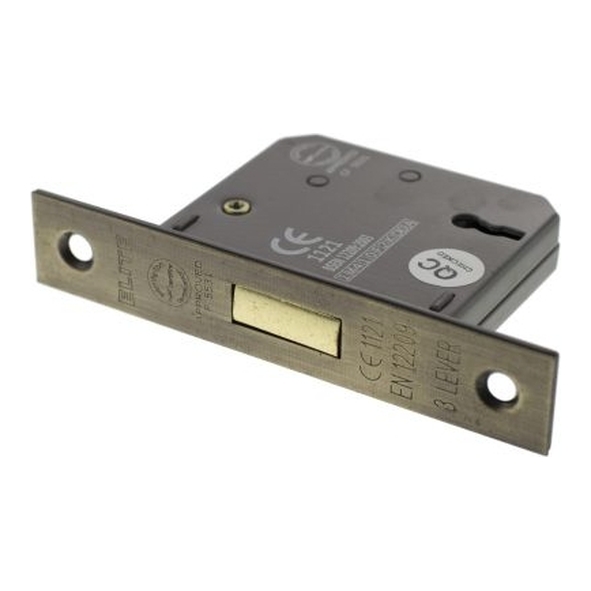 ALKDEAD3LK25MAB • 065mm [044mm] • Matt Antique Brass • Atlantic CE Marked 3 Lever Deadlock