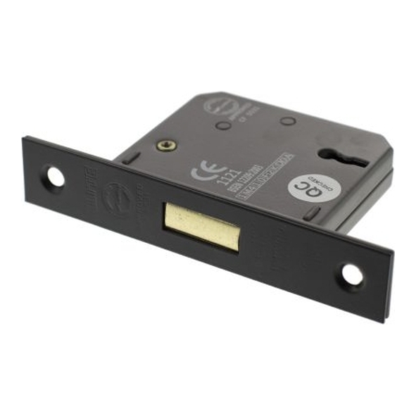 ALKDEAD3LK25MB • 065mm [044mm] • Matt Black • Atlantic CE Marked 3 Lever Deadlock