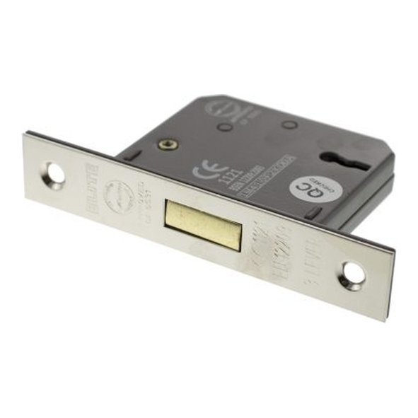 ALKDEAD3LK25PN  065mm [044mm]  Polished Nickel  Atlantic CE Marked 3 Lever Deadlock