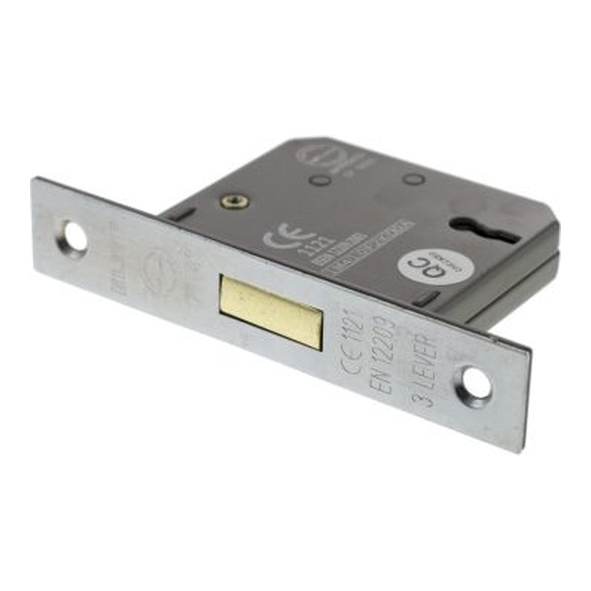 ALKDEAD3LK25SC  065mm [044mm]  Satin Chrome  Atlantic CE Marked 3 Lever Deadlock