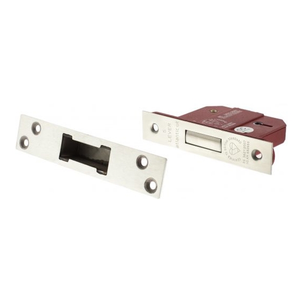 ALKDEAD5LK25SC • 065mm [044mm] • Satin Chrome • Atlantic BS 3621 Insurance Approved  5 Lever Deadlock