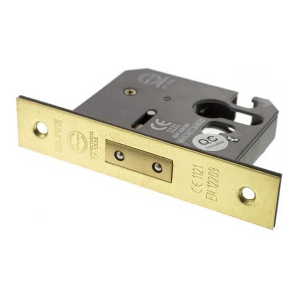 ALKDEADE25PB • 065mm [044mm] • Polished Brass • Atlantic CE Marked Euro Cylinder Deadlock Case