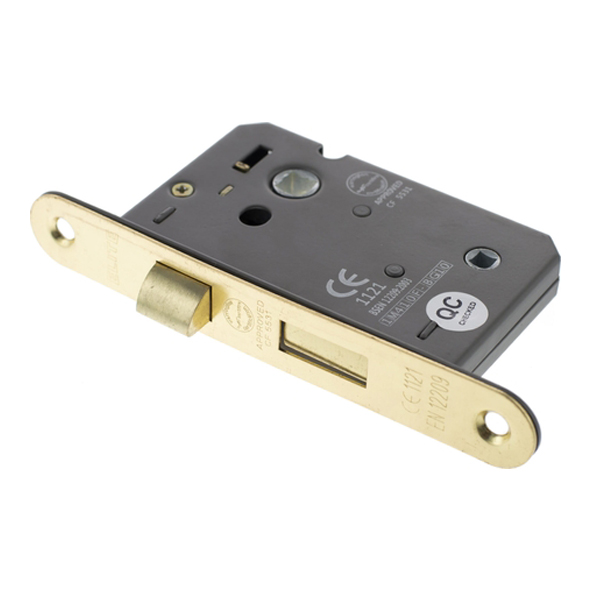 ALKRCBATH25PB • 065mm [044mm] • Polished Brass • Atlantic CE Marked Radiused Bathroom Lock