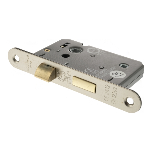 ALKRCBATH25SN  065mm [044mm]  Satin Nickel  Atlantic CE Marked Radiused Bathroom Lock