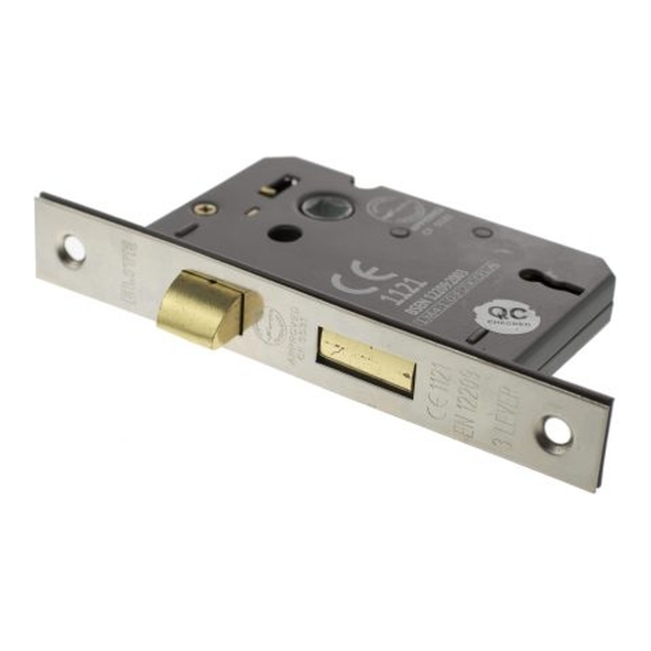 ALKSASH3LK25PN  065mm [044mm]  Polished Nickel  Atlantic CE Marked 3 Lever Sashlock