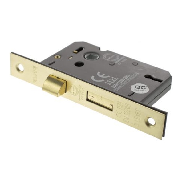 ALKSASH3LK25SB • 065mm [044mm] • Satin Brass • Atlantic CE Marked 3 Lever Sashlock