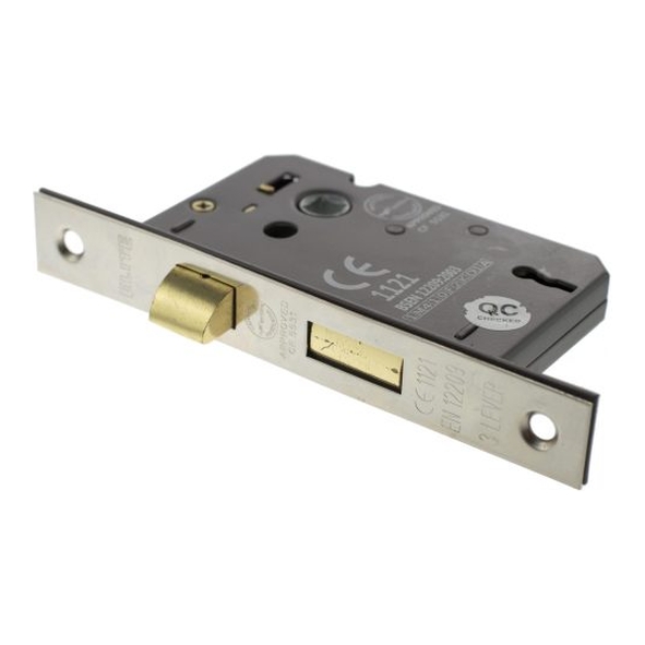 ALKSASH3LK25SN • 065mm [044mm] • Satin Nickel • Atlantic CE Marked 3 Lever Sashlock