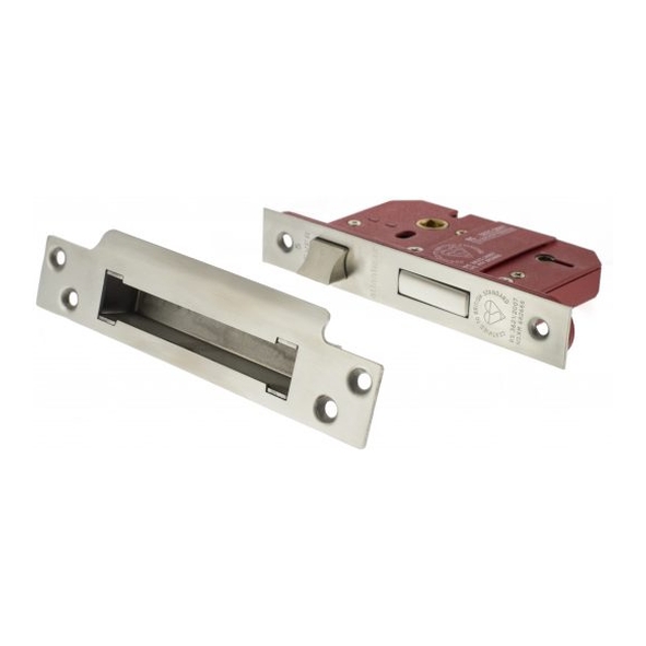 ALKSASH5LK25SC  065mm [044mm]  Satin Chrome  Atlantic BS3621 Insurance Approved 5 lever Sashlock