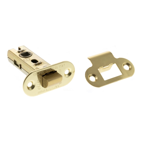 ALRCE25PB  064mm [044mm]  Polished Brass Plated  Atlantic Radiused Tubular Fire Rated CE Latch