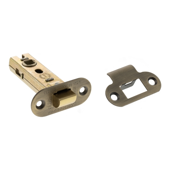 ALRCE3MAB • 076mm [057mm] • Matt Antique Brass • Atlantic Radiused Tubular Fire Rated CE Latch