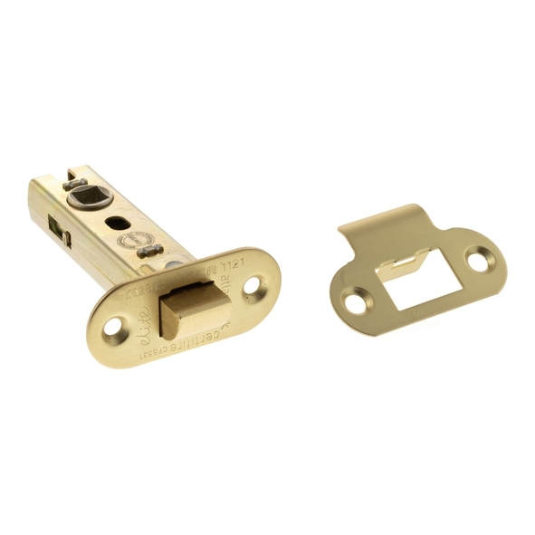 ALRCE3SB  076mm [057mm]  Satin Brass  Atlantic Radiused Tubular Fire Rated CE Latch