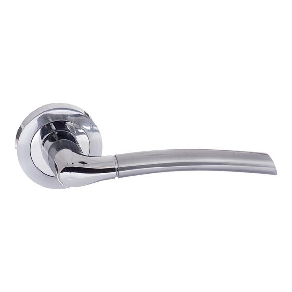 ECO10SCPC • Satin / Polished Chrome • Eco Swell Levers On Round Roses