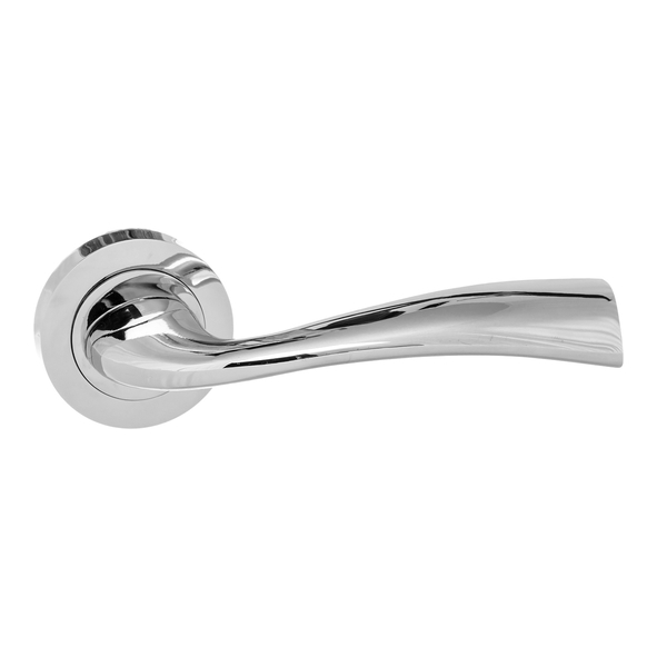 ECO30PC  Polished Chrome  Eco Wave Levers On Round Roses