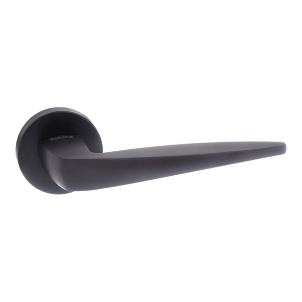 FMR272MB • Matt Black • Forme Foglia Levers On Minimal Round Roses