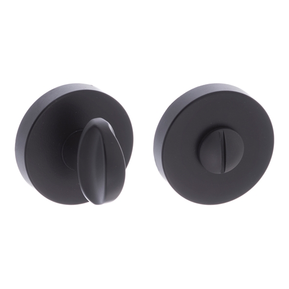 FMRWCMB  Turn / Release  Matt Black  Forme Minimal Round Bathroom Turn With Release