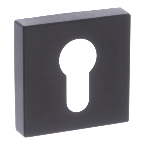 FMSEMB • Matt Black • Forme Minimal Square Euro Cylinder Escutcheons