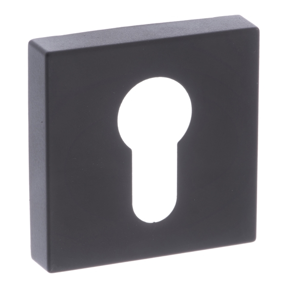 FMSEMB  Matt Black  Forme Minimal Square Euro Cylinder Escutcheons