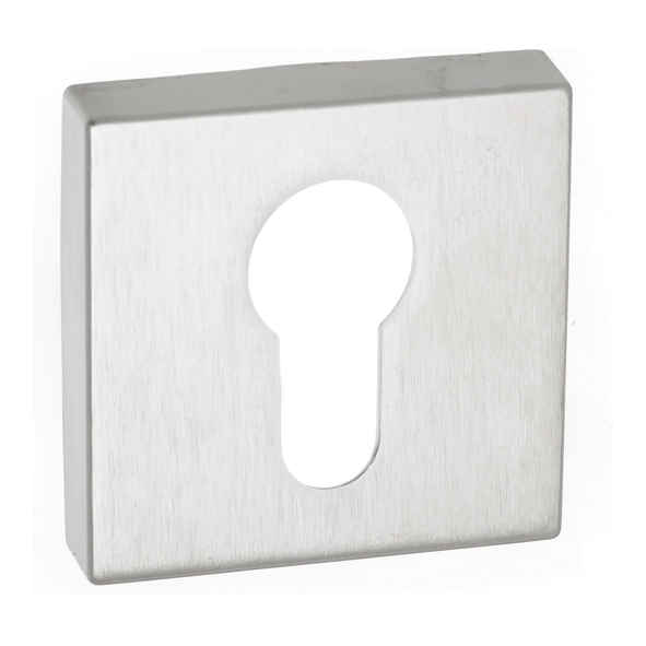 FMSESC • Satin Chrome • Forme Minimal Square Euro Cylinder Escutcheons