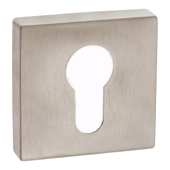 FMSESN  Satin Nickel  Forme Minimal Square Euro Cylinder Escutcheons