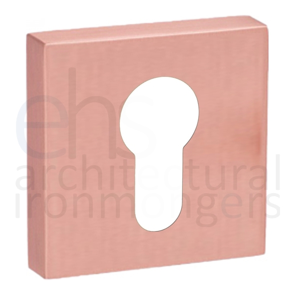 FMSEUSC  Urban Satin Copper  Forme Minimal Square Euro Cylinder Escutcheons