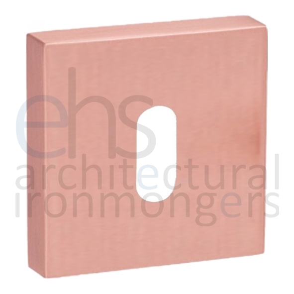 FMSKUSC • Urban Satin Copper • Forme Minimal Square Mortice Key Escutcheons