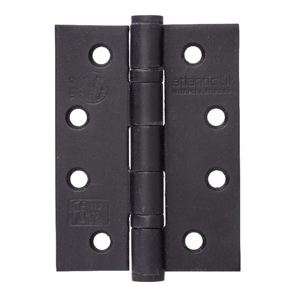 AH1433MB  102 x 076 x 3.0mm  Matt Black [120kg]  Ball Bearing Square Corner Stainless Steel Butt Hinges