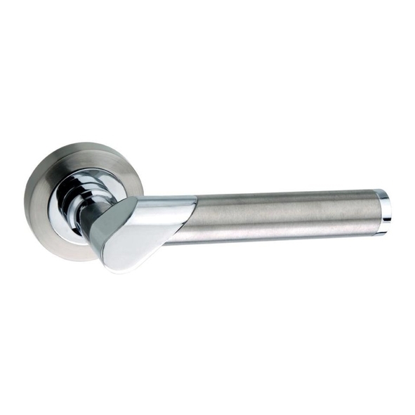 M125SNCP • Satin Nickel / Polished Chrome • Mediterranean Tunis Levers On Round Roses