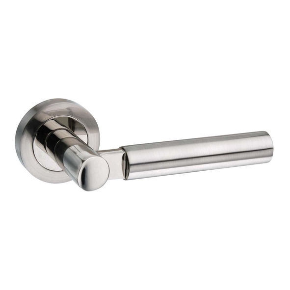 M63SNNP  Satin / Polished Nickel  Mediterranean Palermo Levers On Round Roses