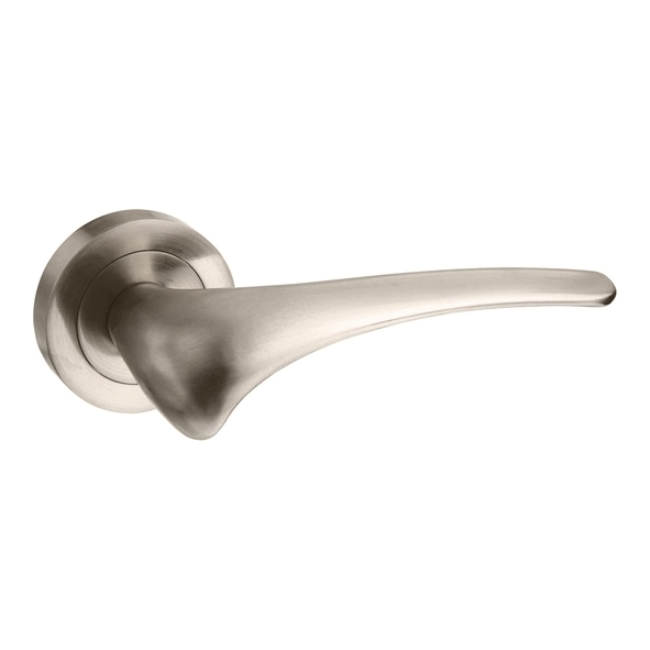 M70SN • Satin Nickel • Mediterranean Marseille Levers On Round Roses