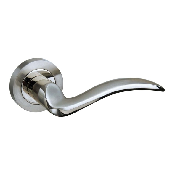 M85SNNP • Satin / Polished Nickel • Mediterranean Valencia Levers On Round Roses