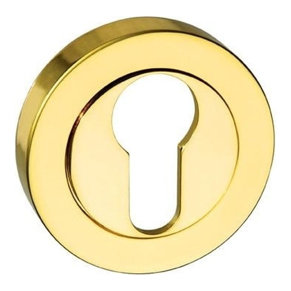 MESCEBP  Polished Brass Plated  Mediterranean Euro Cylinder Escutcheon