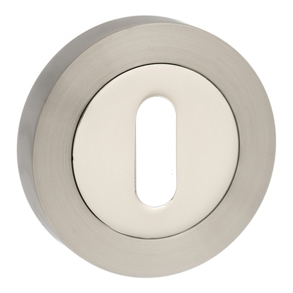 MESCKSNNP • Satin / Polished Nickel • Mediterranean Mortice Key Escutcheon